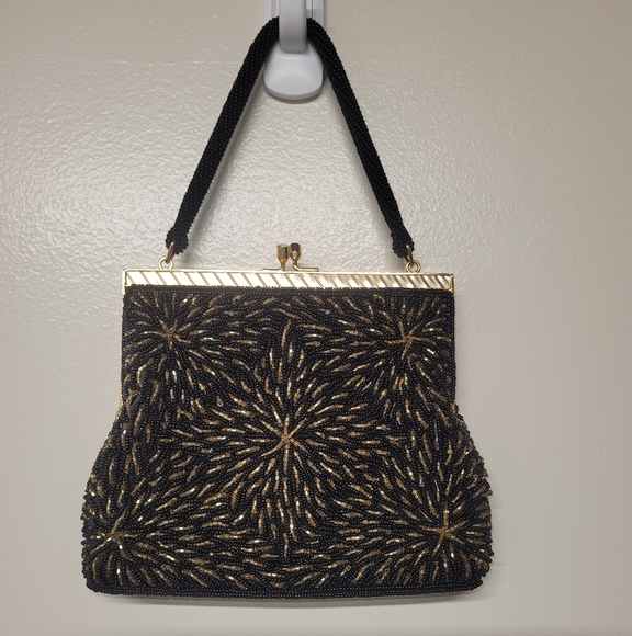 Vintage Hand Beaded Purse Made In Hong Kong - Picture 1 of 4